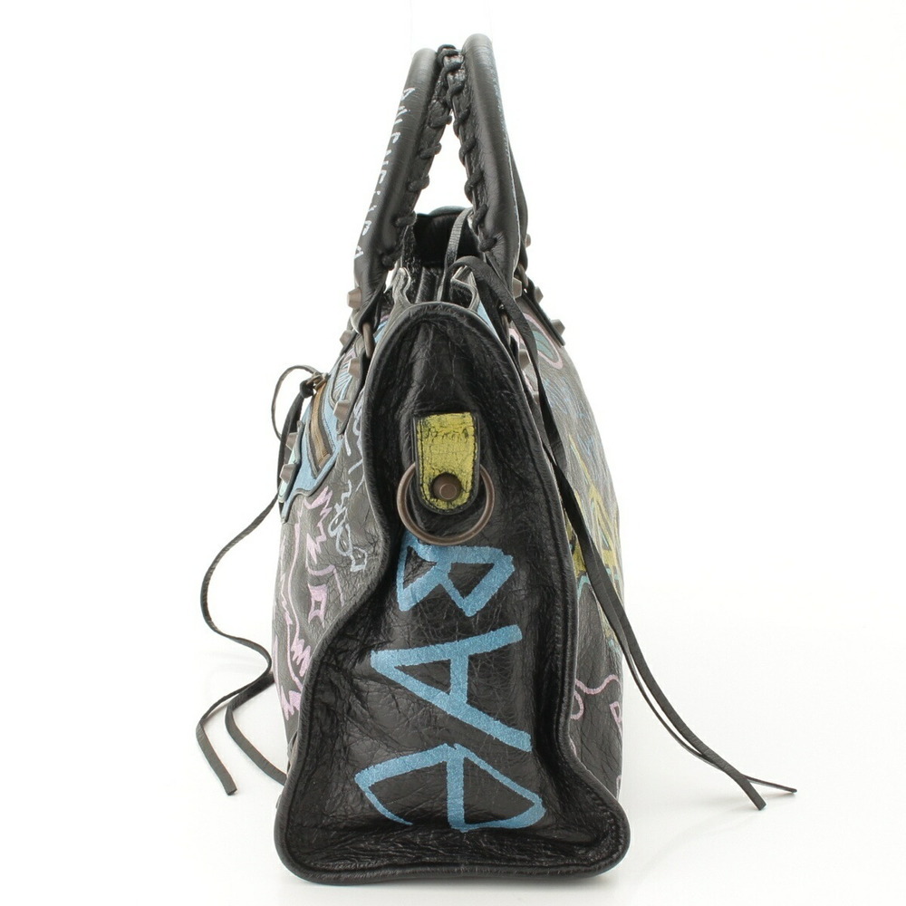 Balenciaga Graffiti City Shoulder Bag Black - Picture 3 of 8